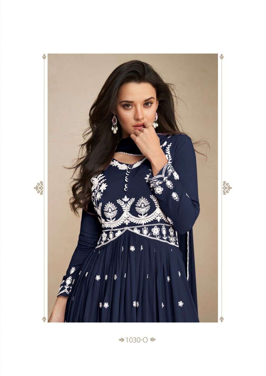 LAKHNAVI VOL 5 DARK COLOR HEAVY REYON LAKHNAVI WORK NAYRA CUT KURTI WITH PLAZO AND NAZMIN DUPATTA BY S3FOREVER BRAND 1030 O C